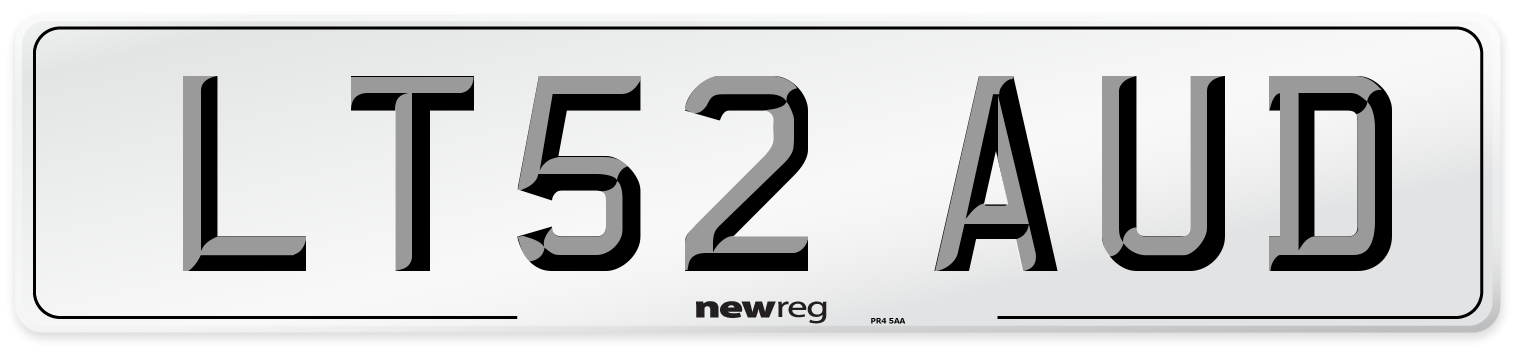 LT52 AUD Number Plate from New Reg